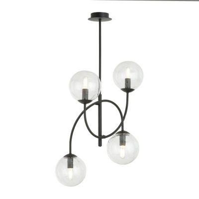 Emibig Archi lampa podsufitowa 4x10 W czarny/szkło przezroczyste 1286/4B