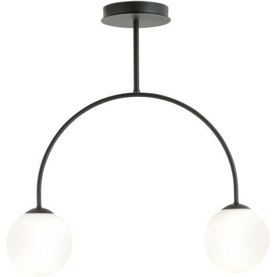 Emibig Archi lampa podsufitowa 2x10 W czarny/szkło mleczne 1288/2