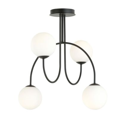 Emibig Archi lampa podsufitowa 4x10 W czarny/szkło mleczne 1288/4A