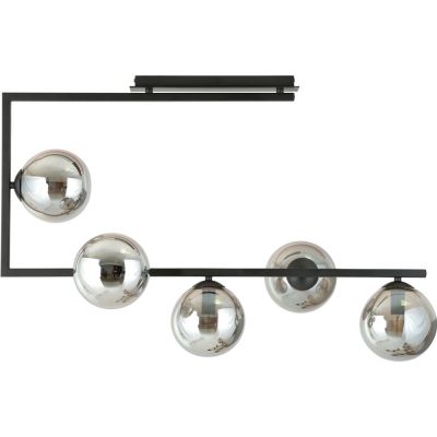 Emibig Soma lampa podsufitowa 5x10W czarny/szkło grafitowe 1290/5