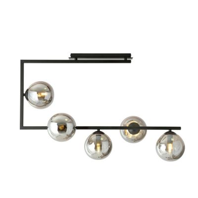 Emibig Soma lampa podsufitowa 5x10W czarny/szkło grafitowe 1290/5