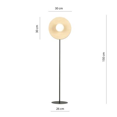 Emibig Soho lampa stojąca 1x10W czarny/szkło mleczne 1303/LP1