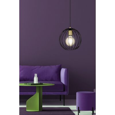 Emibig Albio lampa wisząca 1x60W czarny/złoty 144/1