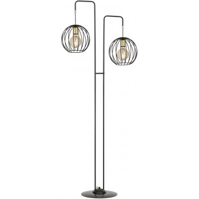 Emibig Albio lampa stojąca 2x60W czarny/złoty 144/LP2