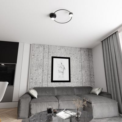 Emibig Lucio lampa podsufitowa 2x12 W czarna 1450/2