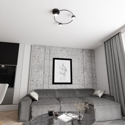 Emibig Lucio lampa podsufitowa 3x12 W czarna 1450/3