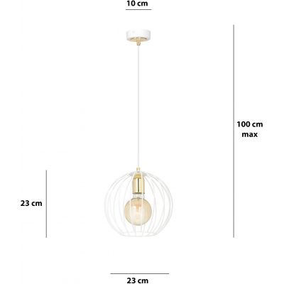 Emibig Albio lampa wisząca 1x60W biały /złoty 145/1