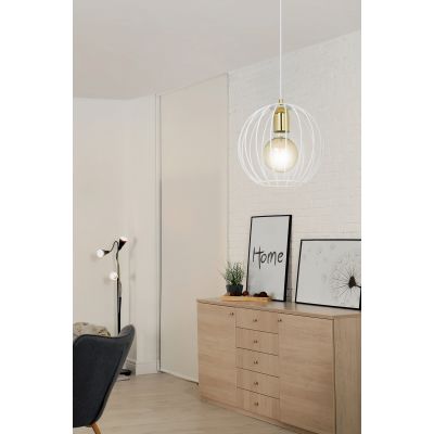 Emibig Albio lampa wisząca 1x60W biały /złoty 145/1