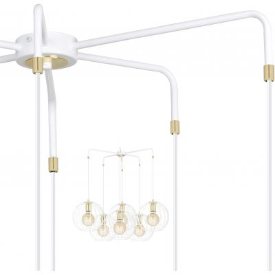 Emibig Albio lampa wisząca 6x15 W biała-złota 145/6