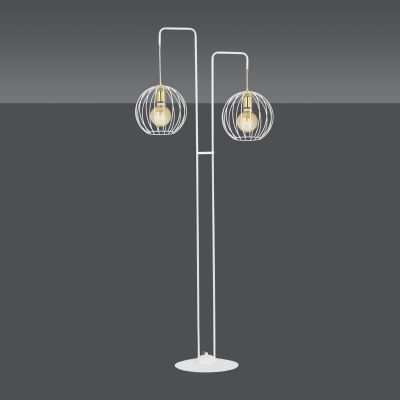 Emibig Albio lampa stojąca 2x60W biały/złoty 145/LP2