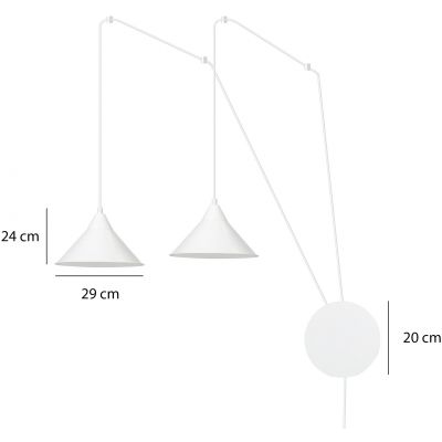 Emibig Abramo lampa wisząca 2x60W biała 159/2