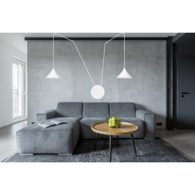 Emibig Abramo lampa wisząca 2x60W biała 159/2