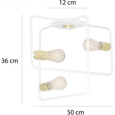 Emibig Savo lampa podsufitowa 3x60W biały/złoty 354/3