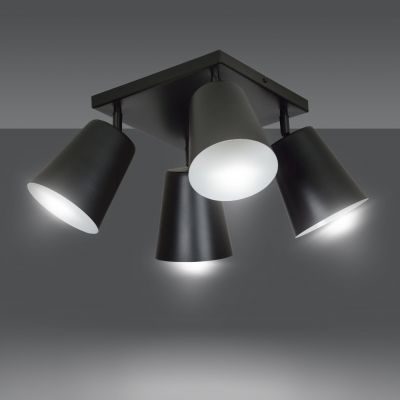 Emibig Prism lampa podsufitowa 4x60W czarny/biały 385/4