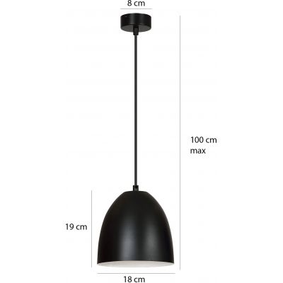Emibig Lenox lampa wisząca 1x60W czarny/biały 391/1