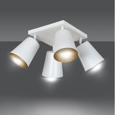 Emibig Prism lampa podsufitowa 4x60W biały/złoty 407/4