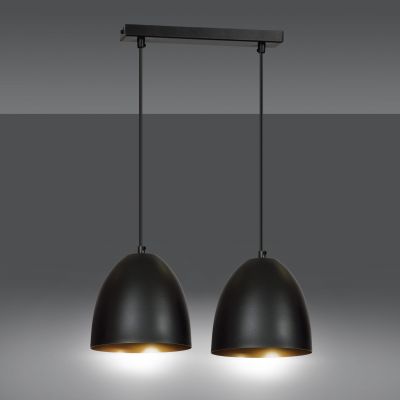 Emibig Lenox lampa wisząca 2x60W czarny/złoty 410/2