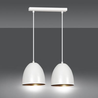 Emibig Lenox lampa wisząca 2x60W biały/złoty 411/2