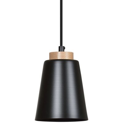 Emibig Bolero lampa wisząca 1x60W czarny/drewno 442/1