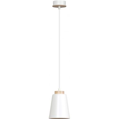 Emibig Bolero lampa wisząca 1x60W biały/drewno 443/1