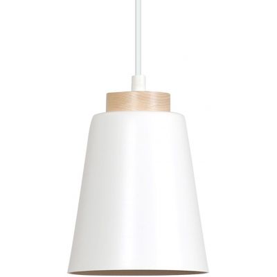 Emibig Bolero lampa wisząca 1x60W biały/drewno 443/1