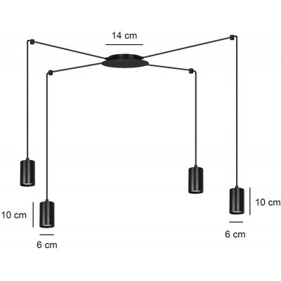 Emibig Traker lampa wisząca 4x30W czarna 524/4
