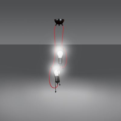 Emibig Bobi lampa wisząca 2x60W czarny/czerwony 537/2