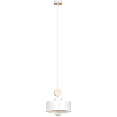 Emibig Tuniso lampa wisząca 1x60W biały/drewno 583/1