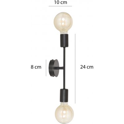 Emibig Proton kinkiet 2x60W czarny 586/K2