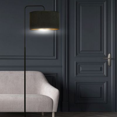 Emibig Hilde lampa stojąca 1x15 W czarna-złota 1054/LP1