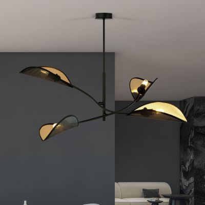 Emibig Lotus lampa podsufitowa 4x10 W czarna-złota 1106/4