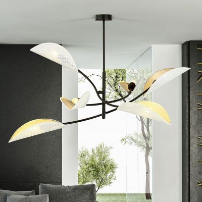 Emibig Lotus lampa podsufitowa 6x10 W biała-czarna-złota 1107/6