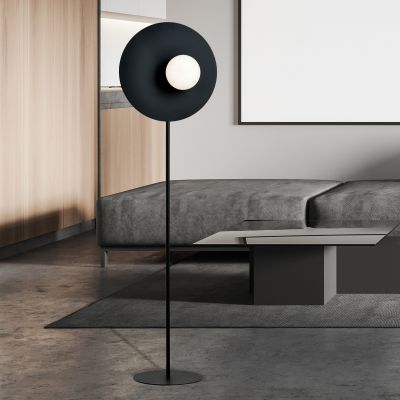 Emibig Oslo lampa stojąca 1x10 W biała-czarna 1187/LP