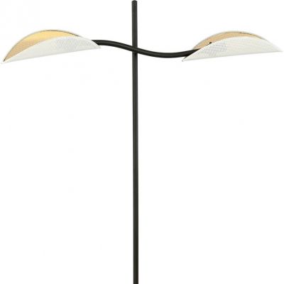 Emibig Lotus lampa stojąca 2x10 W biała-czarna-złota 1107/LP2