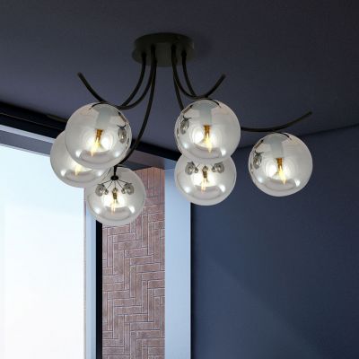 Emibig Boston lampa podsufitowa 6x10 W czarna-grafitowa 1110/6