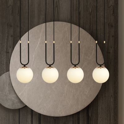 Emibig Glam lampa wisząca 4x10 W czarna-opal 1112/4