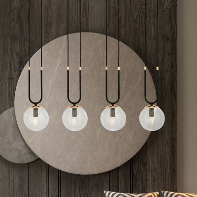 Emibig Glam lampa wisząca 4x10 W czarna-przezroczysta 1114/4