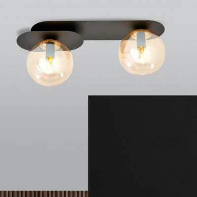 Emibig Plaza lampa podsufitowa 2x10 W czarna-bursztynowa 1120/2