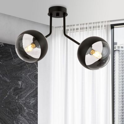 Emibig Nova Stripe lampa podsufitowa 2x10 W czarna-przezroczysta 1139/2