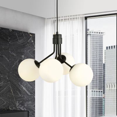 Emibig Nova lampa wisząca 4x10 W czarna-opal 1138/4