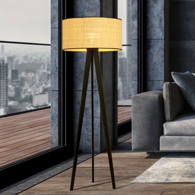 Emibig Aston lampa stojąca 1x15 W czarna-beżowa 1149/LP1