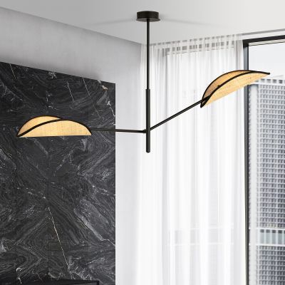 Emibig Vene lampa podsufitowa 2x10 W czarna-beżowa 1160/2