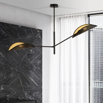 Emibig Vene lampa podsufitowa 2x10 W czarna-złota 1158/2
