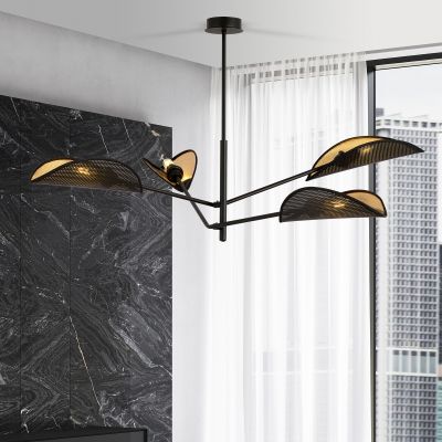 Emibig Vene lampa podsufitowa 4x10 W czarna-złota 1158/4