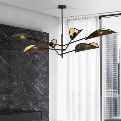 Emibig Vene lampa podsufitowa 6x10 W czarna-złota 1158/6