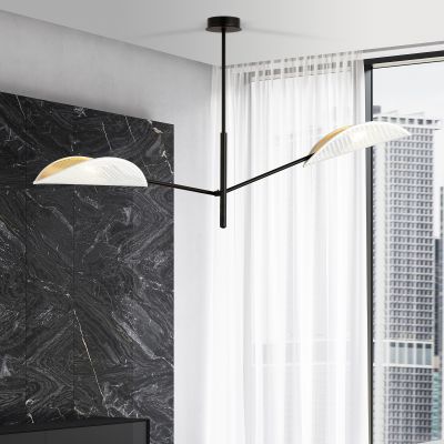 Emibig Vene lampa podsufitowa 2x10 W biała-czarna-złota 1159/2