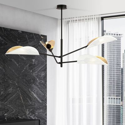 Emibig Vene lampa podsufitowa 4x10 W biała-czarna-złota 1159/4