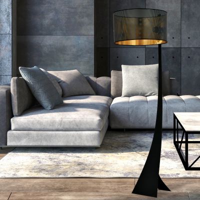 Emibig Estrella lampa stojąca 1x15 W czarna-złota 1156/LP1