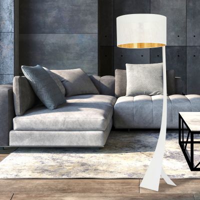 Emibig Estrella lampa stojąca 1x15 W biała-złota 1155/LP1