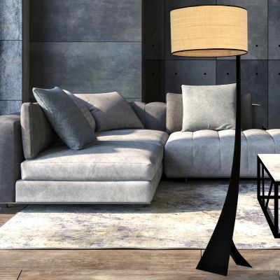 Emibig Estrella lampa stojąca 1x15 W czarna-beżowa 1157/LP1